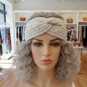 Ladies Fashionable Ivory Pearl Knit Headband - Brand New